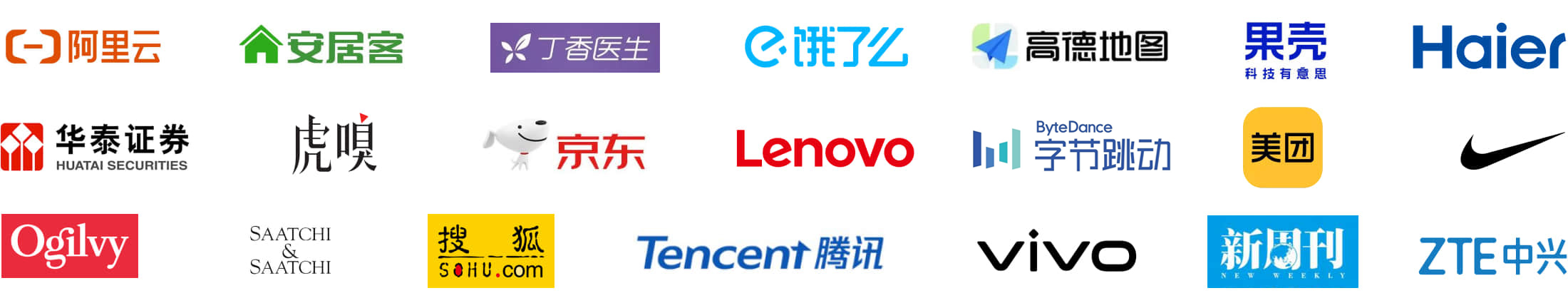 合作伙伴logo列表